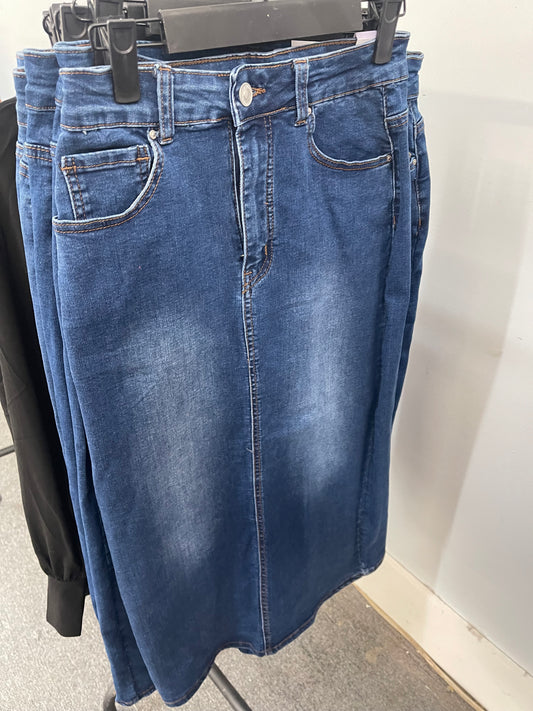 #113 blue Jean maxi skirt